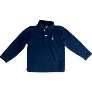 Crewcuts Long Sleeve Navy Polo Shirt With Gnome Logo Size Boy Toddler 2T